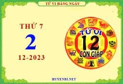 Tu vi ngay 2 12 2023 thu 7 12 con giap 2023 11 29