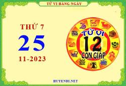 Xem tử vi ngày 25/11/2023 chi tiết nhất 1 Tu vi ngay 25 11 2023 thu 7 12 con giap 2023 11 17