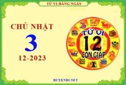 Tu vi ngay 3 12 2023 chu nhat 12 con giap 2023 11 29
