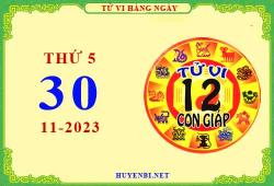 Xem tử vi ngày 30/11/2023 thứ 5 của 12 con giáp 1 Tu vi ngay 30 11 2023 thu 5 12 con giap 2023 11 21