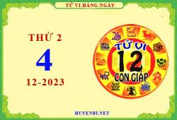Tu vi ngay 4 12 2023 thu 2 12 con giap 2023 11 29