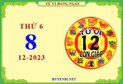 Tử vi ngày 8/12/2023 thứ 6 của 12 con giáp chi tiết nhất 1 Tu vi ngay 8 12 2023 thu 6 12 con giap 2023 12 03