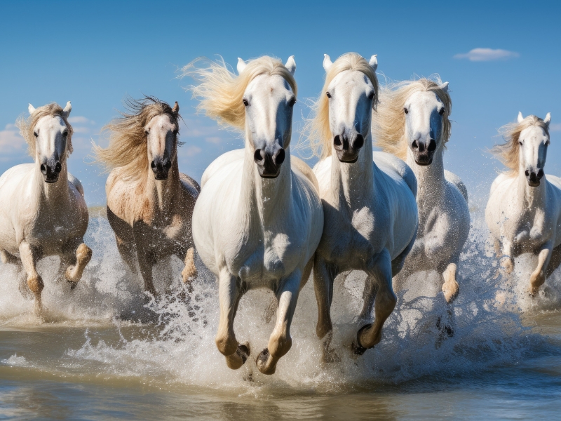 ngựa chạy trên nước