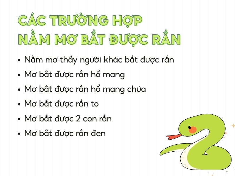 Một số trường hợp mơ bắt được rắn.