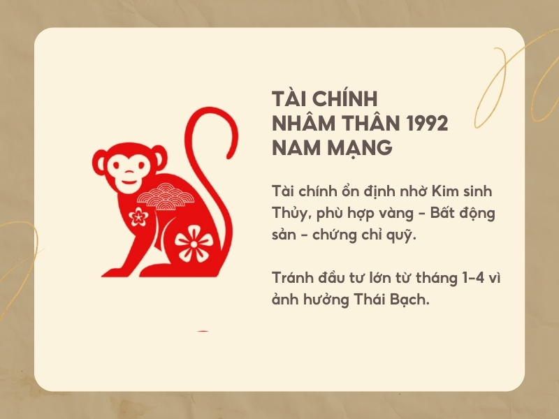 Tiền bạc tài chính tuổi Nhâm Thân năm 2026 nam mạng