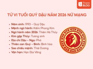 Tử vi trọn đời tuổi Quý Dậu 1993 nữ mạng năm 2026