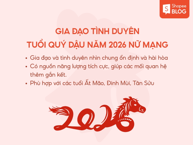 Tình duyên nữ Quý Dậu trong năm 2026