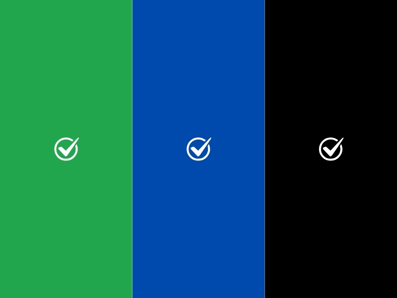 Màu xanh lá, xanh dương, đen