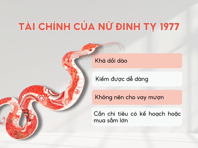 Tổng quan tài chính của tuổi Đinh Tỵ nữ mạng 1977
