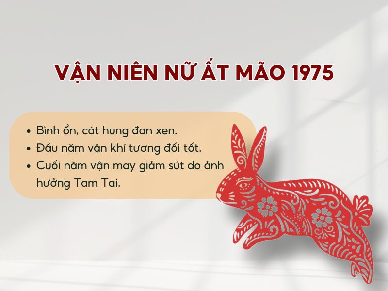 Vận niên tuổi Ất Mão nữ mạng 1975 năm 2026