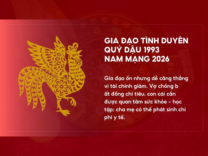 Gia đạo tình duyên tuổi Quý Dậu năm 2026 nam mạng