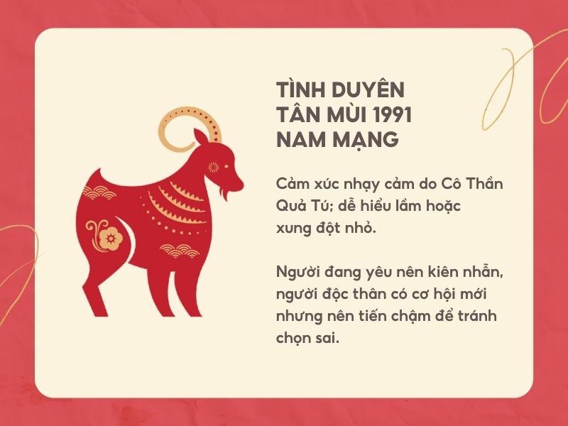 Gia đạo tình duyên tuổi Tân Mùi 1991 nam mạng năm 2026