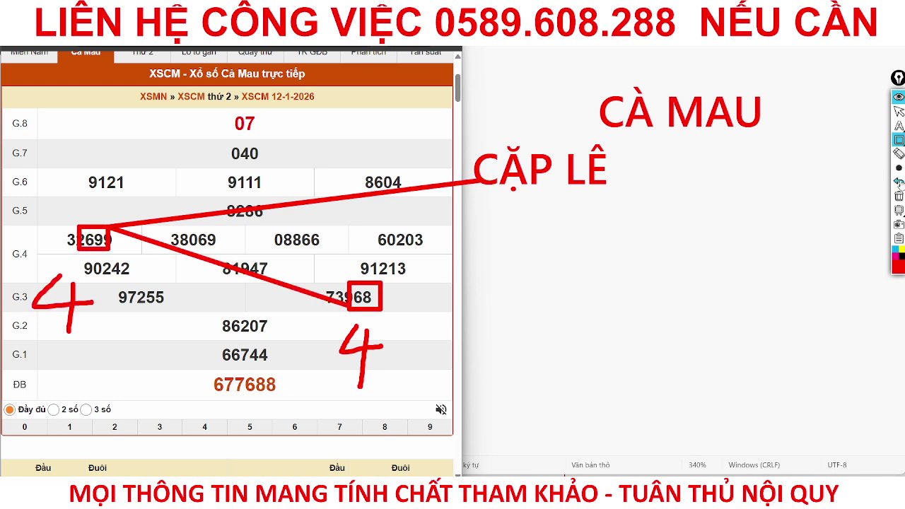 Hình ảnh minh họa cho dự đoán "trái 7-3" và "trái 80 tư" tại kênh Tiền Giang.