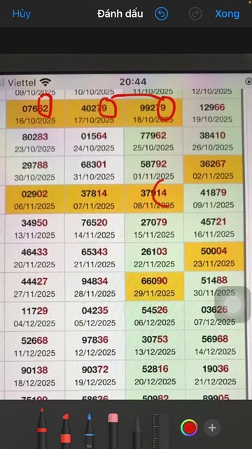 Danh sách gợi ý các con số và cặp số tiềm năng cho ngày dự đoán.